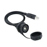 Câble USB industriel étanche mâle-femelle Type-B2.0 rond avec écrou arrière, 0,3-1m, pour équipement de contrôle industriel
