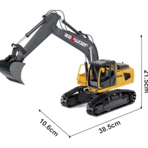 รถบรรทุกของเล่นบังคับวิทยุ Huina 13556 ขนาด 1:24 แบบ 2-IN-1 9CH ผลิตจากโลหะผสม รถดั๊มพ์บังคับวิทยุ รถขุดแบบหล่อขึ้นรูป สำหรับเด็ก เป็นของขวัญ - Product Image 2