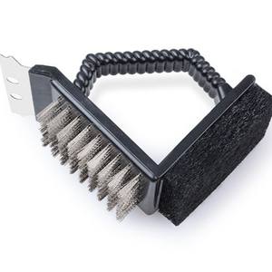 Brosse de nettoyage pour barbecue Ztc530, fil en acier inoxydable, portable, pour barbecue, cuisson, grilles et accessoires - Product Image 3