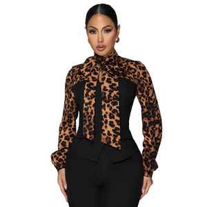 2026 donna si adatta ai blazer e pantaloni <span class=keywords><strong>da</strong></span> donna in tinta unita con Patchwork di ghepardo e due pezzi Set abito formale Chic <span class=keywords><strong>da</strong></span> <span class=keywords><strong>ufficio</strong></span> abiti Casual - Product Image 5