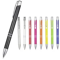 Promosyon toplu beyaz alüminyum özelleştirilmiş Metal tükenmez kalem bal kalem ile metal tükenmez kalem klipleri ve logo