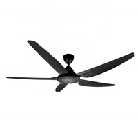 Ventilador de techo de ABS indeformable de 56 pulgadas con 5 aspas, eficiente en la consumo de energía, sin luz LED.