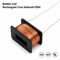 Bobine rectangulaire personnalisée en cuivre avec fils de connexion pour solénoïde, actionneur et bobine d'induction pour vente en gros OEM