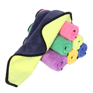 Serviette en <span class=keywords><strong>microfibre</strong></span> double face en tissu polaire corail ultra absorbante et à séchage rapide pour l'entretien et le lavage des voitures - Product Image 2