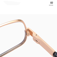 Monture Métallique de Marque Renommée, Lunettes de Vue Optiques Anti-Lumière Bleue pour Hommes, Montures de Lunettes Grandes à Double Pont