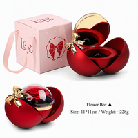 Boîte à bijoux avec fleurs fraîches préservées, design papillon, cadeau écologique fait main pour la Saint-Valentin, la fête des mères, la remise des diplômes