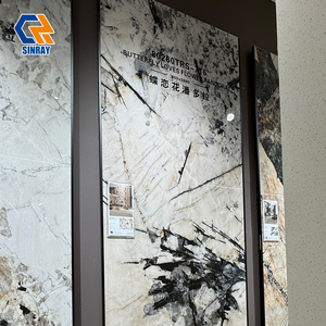 Dalles de sol et de mur en pierre frittée de porcelaine grand format gris 800x2600mm, brillantes, pleine masse, pour intérieur, antibactériennes - Product Image 2