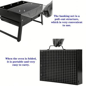 Barbecue portable pliable pour terrasse, camping, voyage, mini barbecue au charbon de bois pour pique-nique, jardin, fête - Product Image 4
