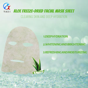 Y264 <span class=keywords><strong>Aloe</strong></span> <span class=keywords><strong>Vera</strong></span> Dondurularak Kurutulmuş Açık Yeşil Bitki Lifi Katı Yenileyici Dokunmamış Kumaş Yüz Maskesi Taban Malzemesi - Product Image 2