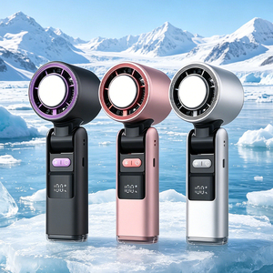 พัดลมมือถือพกพา วัสดุ ABS คุณภาพส่ง 2400mah ใช้งานได้นาน พัดลมพกพาขนาดเล็ก ควบคุมระดับความเย็นได้ 100 ระดับ พัดลมทำความเย็นแบบไอซ์ สำหรับการท่องเที่ยว - Product Image 1