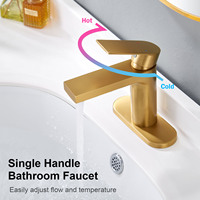 Robinet de salle de bain de conception italienne robinet en acier inoxydable de bassin plaqué par brosse d'eau chaude et froide pour hôtel avec des robinets d'eau à bas prix