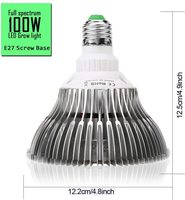 Ampoule LED de culture 100W IP65 en aluminium E26/E27, spectre complet, lampe de croissance pour plantes, 150 LED pour culture intérieure, lumière de germination