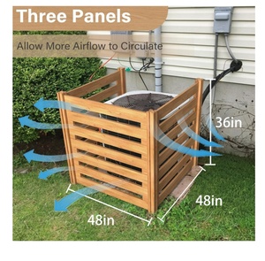 Poubelle à composter en <span class=keywords><strong>bois</strong></span> 3 panneaux pour l'extérieur Clôture pour climatiseur Écrans de confidentialité Panneaux de clôture - Product Image 2