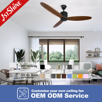 Ventilateur de plafond intelligent 1stshine en bois massif, contemporain, haute efficacité énergétique, commande vocale, décoration intérieure, 6 vitesses, ultra silencieux
