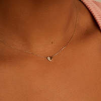 AN072 Collier de mode en argent sterling 925 plaqué or/rhodium avec micro-pavé de zircon, pendentif cœur pour femme