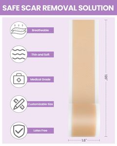 <span class=keywords><strong>Rouleau</strong></span> de ruban de feuilles de cicatrice de silicone d'élimination efficace et réutilisable de qualité médicale pour les cicatrices chirurgicales chéloïdes, césarienne - Product Image 6