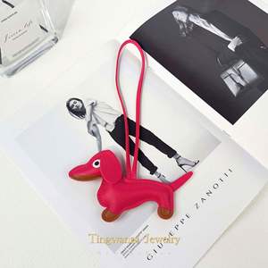 Hot Sale Custom Dog Designer Pu Leather Key Chain Bag Charm Pendant High Quality Car <b>Keyring</b> Luxury Leather KeyChain - Product Image 5