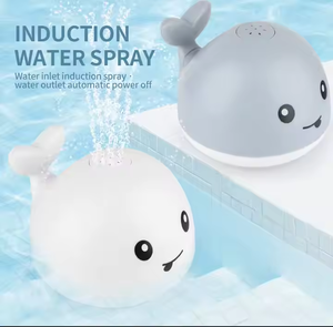 สเปรย์น้ำไฟฟ้าสำหรับว่ายน้ำอ่างอาบน้ำของเล่นรูปปลาวาฬนิ่มพร้อม<span class=keywords><strong>จาน</strong></span>ลอยน้ำได้มีไฟสำหรับเด็กเล็ก - Product Image 4