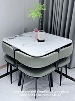 Einfaches Platzsparendes Empfangs- und Verhandlungstisch-Set mit Kleinem Runden Tisch und Minimalistischen Stühlen