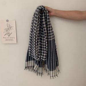 Nhà máy thời trang phụ nữ Pashmina chiếc khăn thô cạnh rìa mùa đông ấm áp thiết kế kẻ sọc kiểm tra Viscose khăn khăn choàng - Product Image 4