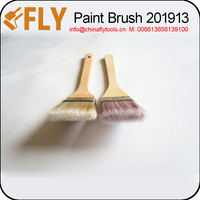 Pinceau plat à manche en bois, poils en filament, outil de peinture