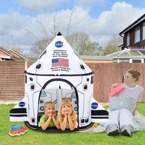 Effortless Setup Rocket Ship <b>Play</b> <b>Tent</b> Kids <b>Play</b> <b>Tents</b> Cute Space <b>Tent</b> Indoor Outdoor Spaceship with Wing - Product Image 5
