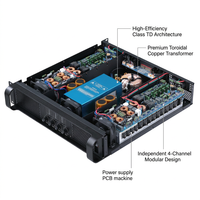 Amplificateur de puissance professionnel T4180 à 4 canaux, 1800W x 4, classe TD, haute puissance, montage en rack, pour scène, concert, événement, système Line Array