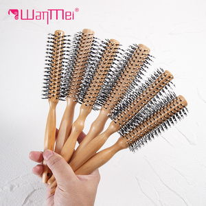 WANMEI Brand High-Temperature Resistant <strong>Hair</strong> <strong>Styling</strong> Lotus Wood Round <strong>Hair</strong> Brush <strong>Hair</strong> Curling Comb Straight Roller Comb Brush - Product Image 4