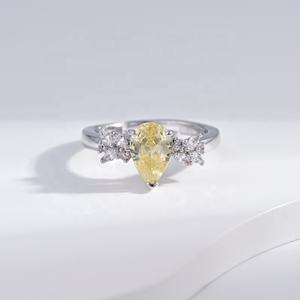 Anillo de plata de ley 925 con circonita de corte marquesa, joyería fina, estilo occidental, colorido, para mujer, precio al por mayor. - Product Image 1