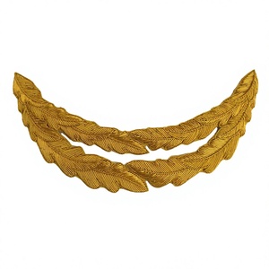 Casquette d'officier à double rangée de feuilles de chêne, broderie à la main en fil de métal, visière incurvée, pour adultes, idéale pour les activités de plein air, le ski et les fêtes - Product Image 1