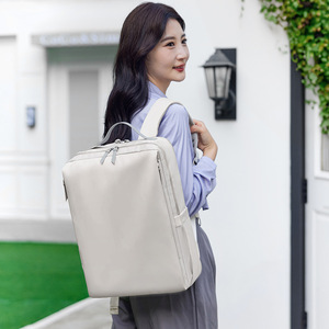 Mochila para Portátil de Gran Capacidad para Mujer, de 15.6 Pulgadas, con Bolsa de Aire Amortiguadora, para Estudiantes Universitarias, Diseño Geométrico de PU - Product Image 2