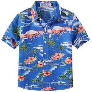 Los niños flaminco palm árbol impreso Hawaiano de manga corta Camiseta casual - Product Image 4
