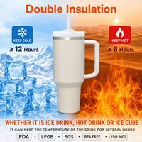 Vaso Térmico Reutilizable de Acero Inoxidable de 40 oz con Asa, Doble Pared, para Viajes, Coche, Camping, Aislamiento al Vacío