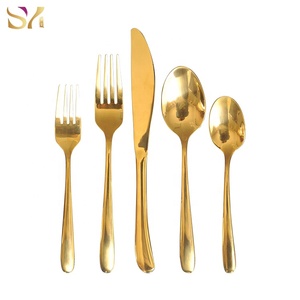 Hotel restaurante utilizados de acero inoxidable cubiertos de oro y plata cubiertos conjuntos - Product Image 1