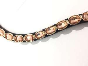 Brida de Cuero de Alta Calidad con Cristales Ovalados en Oro Rosa, Lujosa y Moderna, con Logotipo Personalizado para Uso Ecuestre, MH Global Exports - Product Image 3