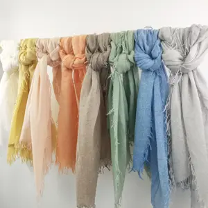 Scialle in Cashmere in Pashmina personalizzato all'ingrosso inverno primavera sottile sciarpa lunga in Cashmere da donna di colore puro