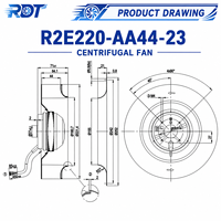 Ventilador Centrífugo Industrial de Bajo Consumo R2E220-AA44-23 230V 220mm Original Alemania Equipo de Refrigeración para Automatización