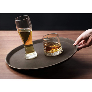 Vente en gros Logo personnalisé Grand plateau de service antidérapant rond en plastique pour boissons alimentaires et bières avec poignées pour brasserie Fax - Product Image 3