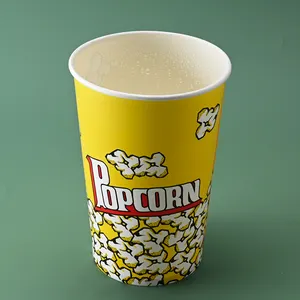 Popcorn Cups Custom Logo Food Packaging Containers Take Away Food Container Disposable 46 Oz Paper Popcorn Cups