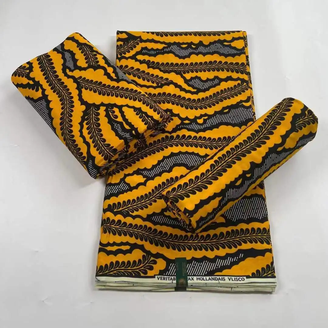 6 Yards/lot tessuto Bazin africano motivo geometrico tessuto Ankara per cucire cera stampa tessuto Designer nigeriano Ankara morbido