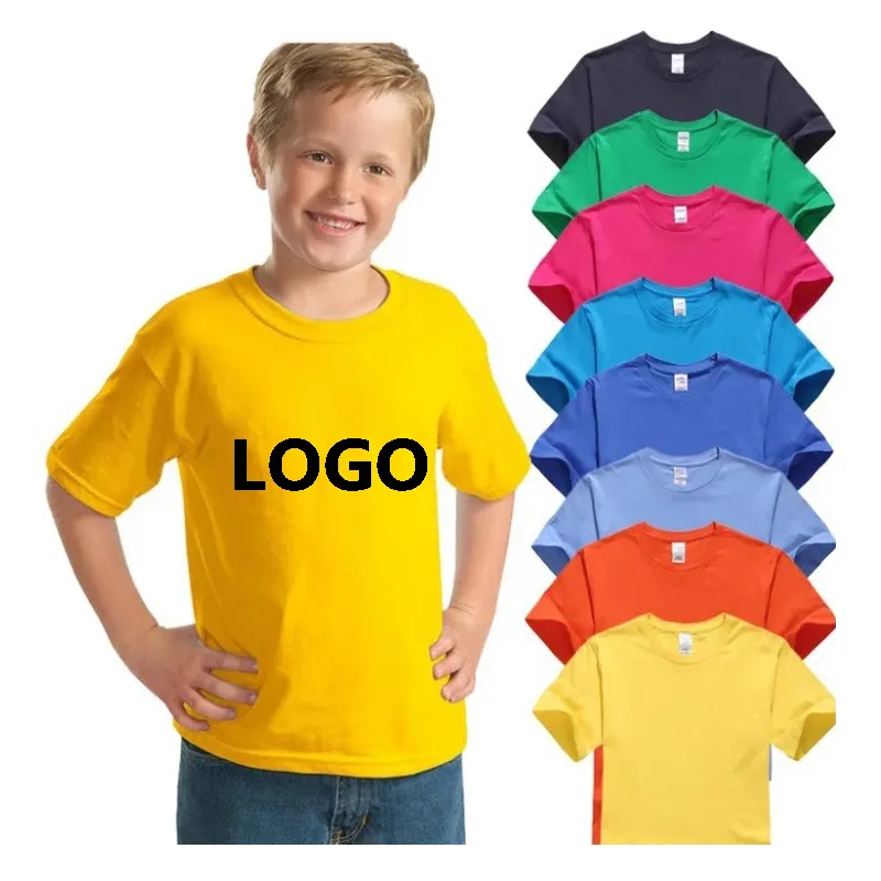 Maglietta per bambini nuovo stile di personalizzazione del Logo con modello di vendita diretta in fabbrica 100% t-shirt Casual da ragazzo in cotone Premium