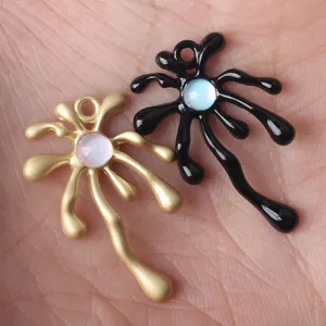 Alloy Spray Painted Zircon Inlaid Spider Charms Pendant For Diy Bracelet Necklace Fashion Jewelry Accessories