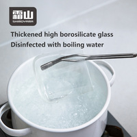 Pot en verre borosilicate transparent SHIMOYAMA, pot de stockage en verre pour aliments secs, pot en verre à large ouverture sous vide hermétique