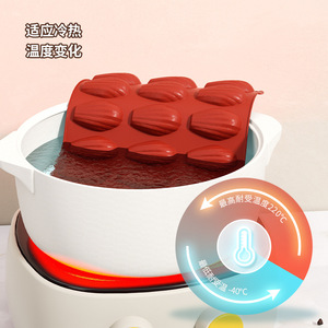 Madelaine Mold 18-Cavity <b>Silicone</b> Chocolate <b>Baking</b> Mold Food Grade Red Non-Stick For Cake Cookie Making - Product Image 2
