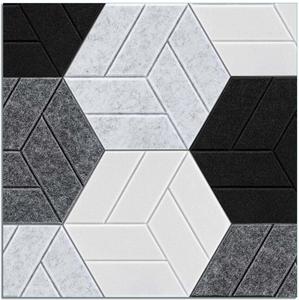 Paquete de 12 paneles acústicos hexagonales autoadhesivos de diseño moderno, absorbente de sonido para sala de estar/dormitorio para estudios domésticos - Product Image 2