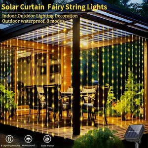 LED Solar <b>Curtain</b> Light Christmas Lights <b>Curtain</b> Garland Merry Christmas Decorations for Home Birthday Mother's Day Gifts - Product Image 2