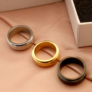 Plain Band Brushed <b>Titanium</b> Steel Rotating <b>Ring</b> Unisex Fashion <b>Rings</b> Engagement Jewelry - Product Image 3
