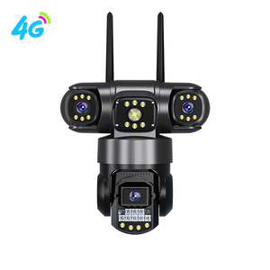 Caméra dôme V380 4G avec trois objectifs et trois écrans, vision nocturne HD 1080P, alarme intelligente sans fil WiFi, moniteur MicroSD 2MP - Product Image 6