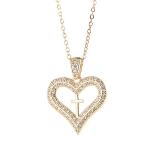 Vendita calda <span class=keywords><strong>Infinity</strong></span> amore cuore ciondolo amore croce zircone cubico pendente collana per donna 2024 - Product Image 6