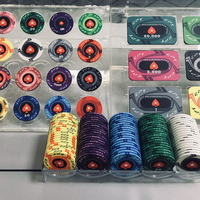 Jetons de poker en céramique écologiques de style européen, 40 mm, 14 g, logo personnalisé pour le poker, le mahjong, le Texas Hold'em, les divertissements familiaux